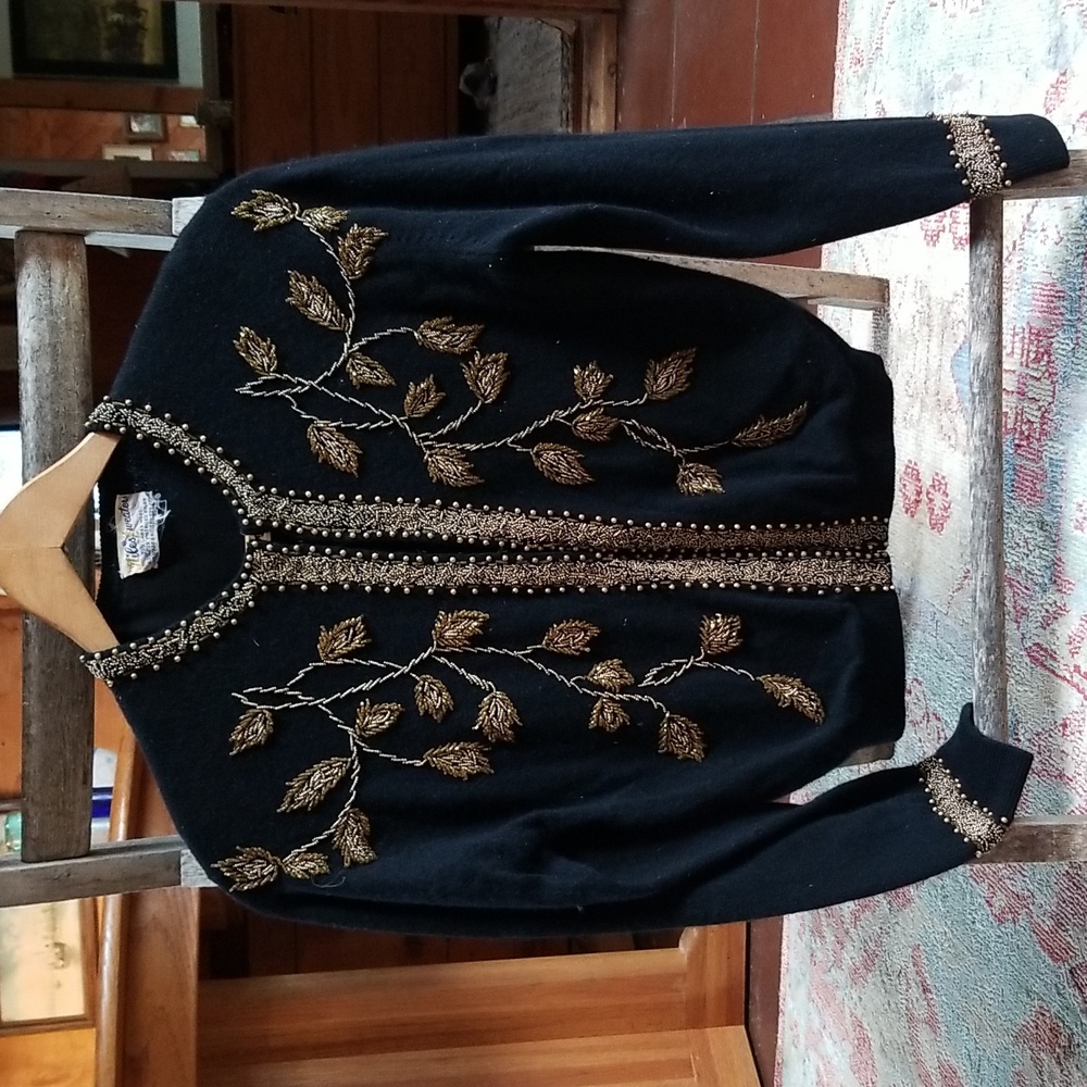 Vintage Handmade beaded sweater.